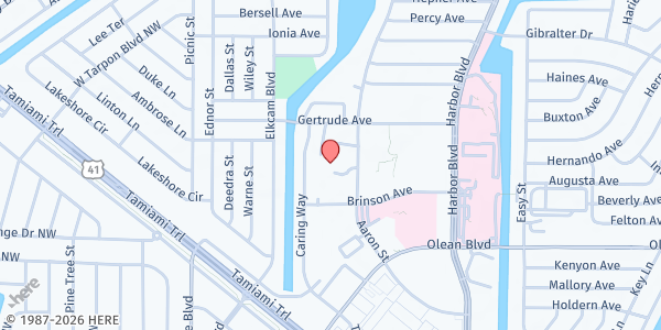 Map showing Charlotte Towers Presbyterian Homes at 2295 AARON ST, PORT CHARLOTTE, FL