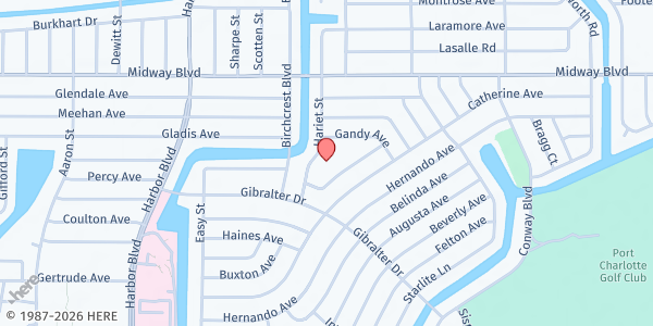 Map showing First Presbyterian Church Port Charlotte at 2230 HARIET STREET, NE, PORT CHARLOTTE, FL