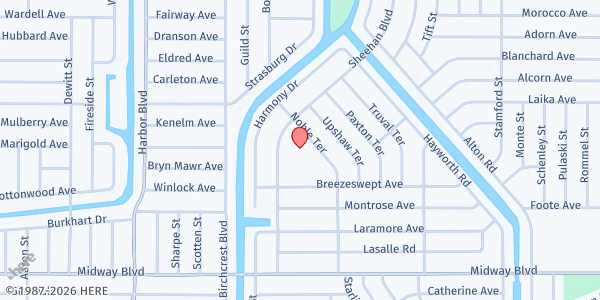 Map showing Neil Armstrong Elementary at 22100 BREEZESWEPT AVE, PORT CHARLOTTE, FL