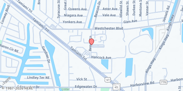 Map showing Peace River Elementary School at 4070 Beaver Ln, PORT CHARLOTTE, FL