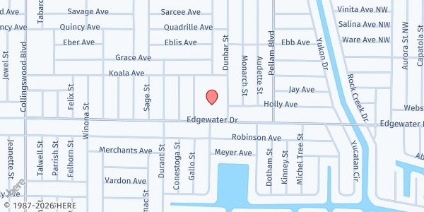 Map showing Praise Tabernacle Church at 18350 Edgewater Dr., Port Charlotte, FL