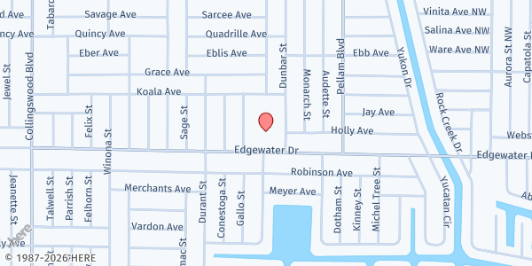 Map showing Praise Tabernacle Pentecostal Church at 18350 Edgewater Dr., Port Charlotte, FL