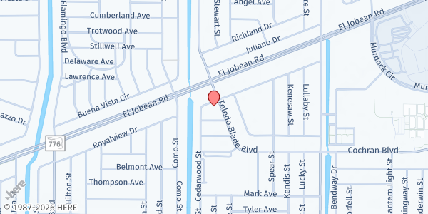 Map showing St. Maximilian Kolbe Church at 17783 Toledo Blade Blvd., Port Charlotte, FL