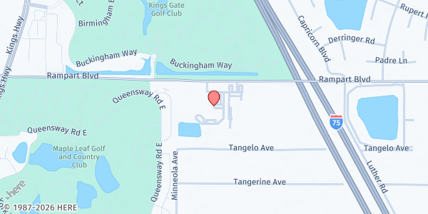 Map showing St. Vincent de Paul - San Antonio Catholic Church at 24445 Rampart Blvd., Port Charlotte, FL