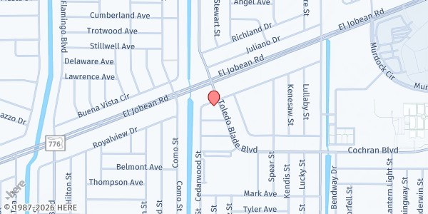 Map showing St. Vincent de Paul - St. Maximilian Kolbe Church at 17783 Toledo Blade Blvd., Port Charlotte, FL