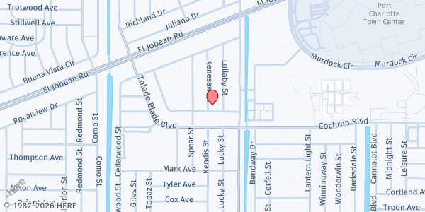 Map showing The Charlotte CARE Center at 1476 Kenesaw St., Port Charlotte, FL