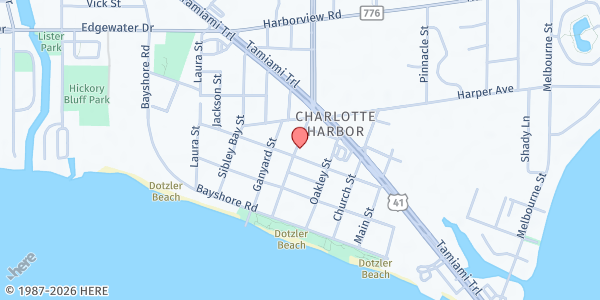 Map showing Trinity Global Methodist Church at 23084 Seneca Ave., Port Charlotte, FL