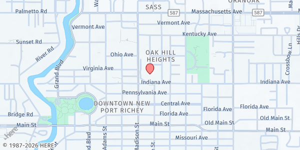 Map showing BayCare Morton Plant North Bay Hospital – Mitchell Rehabilitation at 6600 Madison Street, Port Richey, FL