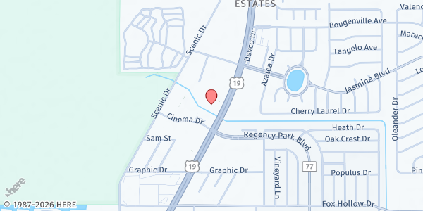 Map showing King of Kings Lutheran Church at 10337 US-19, Port Richey, FL