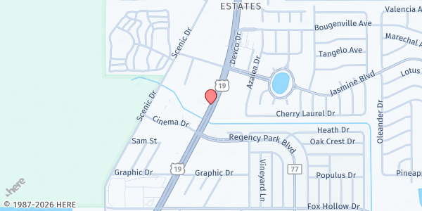 Map showing King of Kings Lutheran Church at 10377 U.S. 19, Port Richey, FL