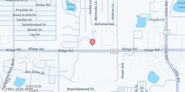 Map showing Salvation Army of Pasco at 7745 Ridge Road, Port Richey, FL