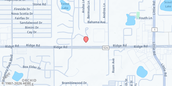 Map showing Salvation Army Pasco at 7745 Ridge Road, Port Richey, FL