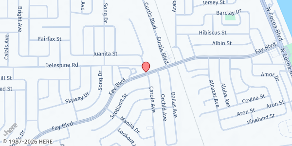 Map showing First Baptist Church Pt. St. John at 3900 Fay Blvd., Port St. John, FL