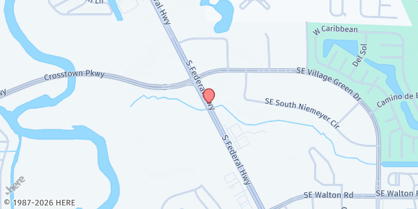 Map showing City Church of the Treasure Coast at 1011 S. US Hwy. 1, Port St. Lucie, FL