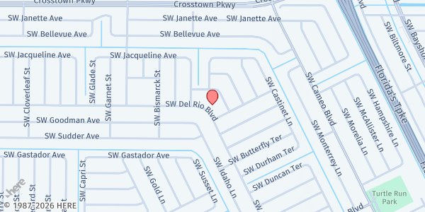 Map showing Episcopal Church of the Nativity at 1151 SW Del Rio Blvd., Port St. Lucie, FL