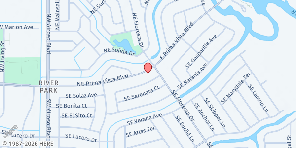 Map showing First United Methodist Church at 260 SW Prima Vista Blvd, Port St. Lucie, FL