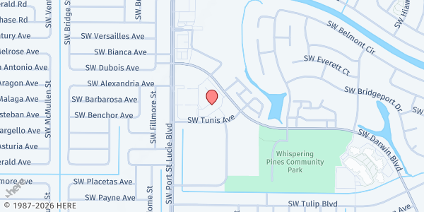Map showing Florida Community Health Centers, Inc. - Port St. Lucie at 3235 SW Port St. Lucie Blvd, #105, Port St. Lucie, FL