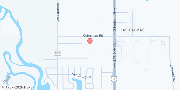 Map showing Grace Emmanuel Church at 707 Kitterman Road, Port St. Lucie, FL