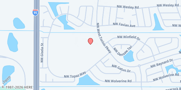 Map showing Grace Family Church at 6300 W. Torino Pkwy., Port St. Lucie, FL