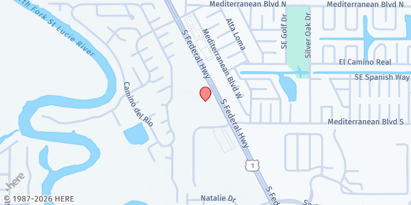 Map showing Mustard Seed Ministries Food Pantry at 8311 S. US Hwy. 1, Port St. Lucie, FL