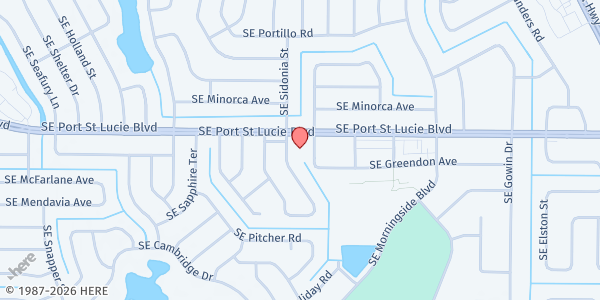 Map showing Sarah's Kitchen - First Congregational Church at 2401 SE Sidonia St., Port St. Lucie, FL