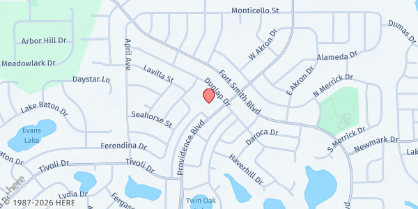 Map showing Lutheran Church of Providence at 1696 Providence Blvd., Providence, FL