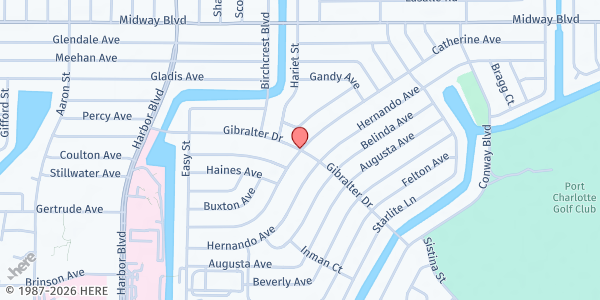 Map showing Family Services Center - PT Charlotte at Gibralter Drive, PT CHARLOTTE, FL