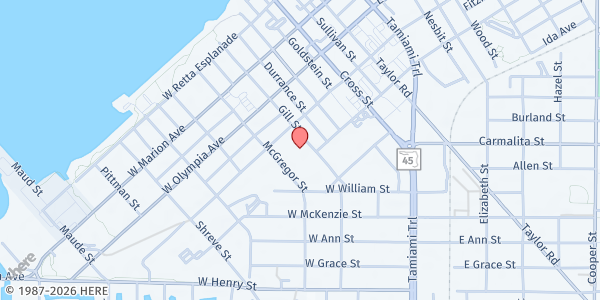 Map showing First Baptist Church Horn of Plenty at 459 Gill St., Punta Gorda, FL