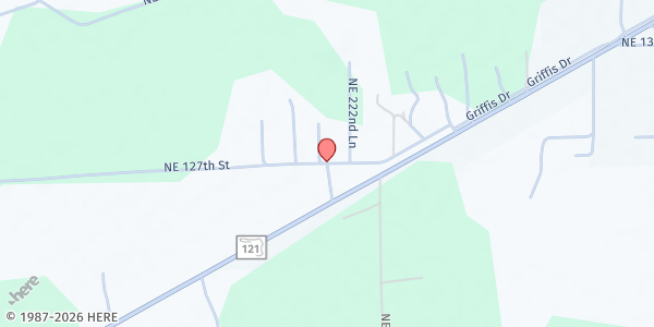 Map showing Fellowship Baptist Church of Raiford at 12790 NE 221st Ct, Raiford, FL