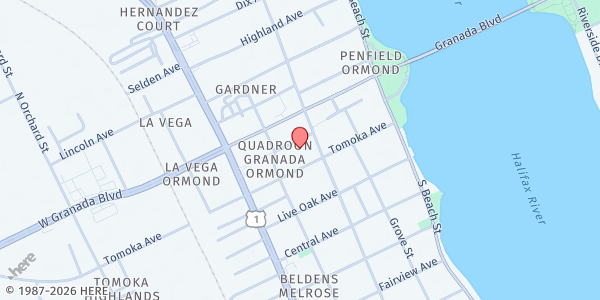 Map showing CWC Ministries at 54 S. Ridgewood, Ridgewood, FL