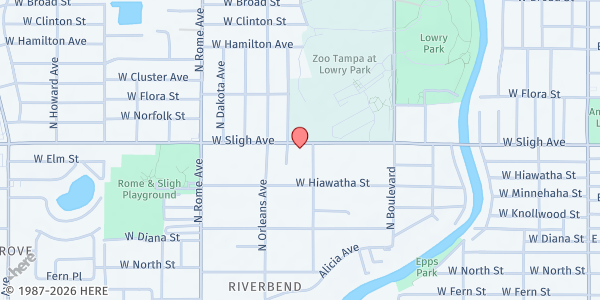 Map showing Seniors in Service - Riverbend Office at 1306 West Sligh Avenue, Riverbend, FL