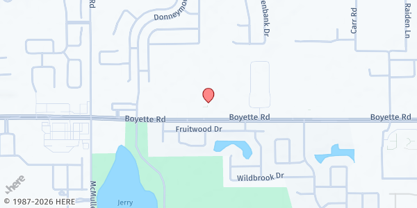 Map showing Boyette Springs Church of God at 12114 Boyette Rd., Riverview, FL