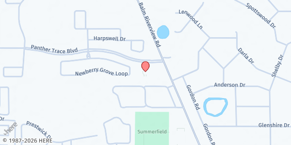 Map showing Love First Christian Center at 12847 Balm Riverview Road, Riverview, FL