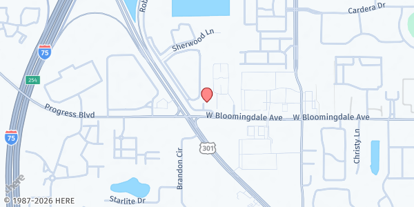 Map showing Mt. Zion AME Church at 5920 Robert Tolle Drive, Riverview, FL