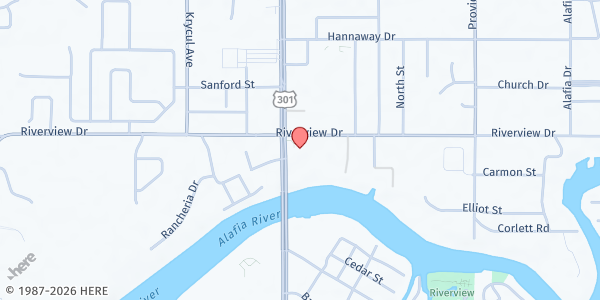 Map showing Restore Food Pantry at Riverview First UMC at 8002 U.S. 301, Riverview, FL