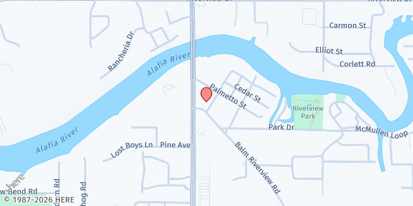 Map showing Riverview First Baptist Church at 8626 U.S. 301, Riverview, FL