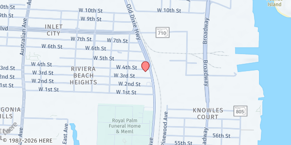 Map showing Children's Outreach, Inc. at 315 President Barack Obama Hwy., Riviera Beach, FL