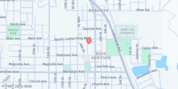 Map showing The Salvation Army East Pasco Service Center at 14445 7th Street, Ross Addition, FL