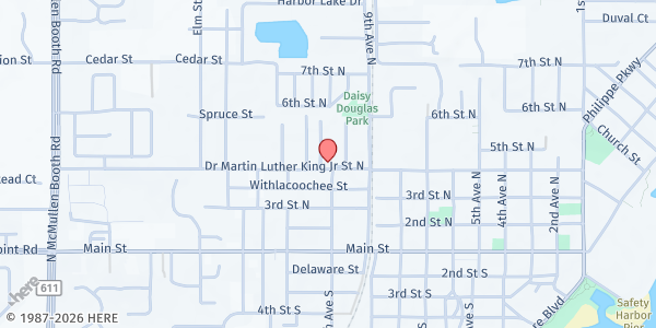 Map showing 360 EATS INC - Sustain-A-Bowl Food Truck at Doctor MLK Junior Street North at 1003 Dr ML King Jr St. N., Safety Harbor, FL