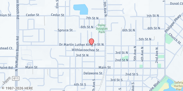 Map showing Mattie Williams NFC - Safety Harbor at 1003 Doctor Martin Luther King Junior Street North, Safety Harbor, FL