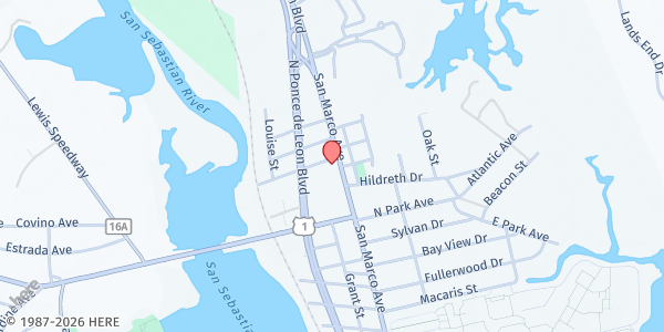 Map showing SVDP - St. Augustine at 282 San Marco Ave, Saint Augustine, FL