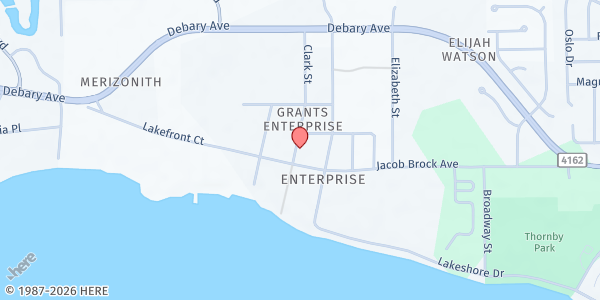 Map showing All Saints Episcopal Church at 155 Clark St., Sanford, FL