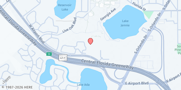 Map showing The Sharing Center - Airport Blvd at 400 W. Airport Blvd., Sanford, FL