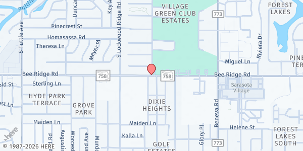 Map showing Bee Ridge Park at 3324 Bee Ridge Road, Sarasota, FL