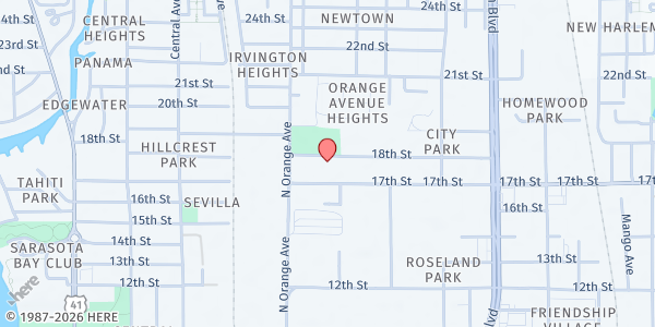 Map showing Bethlehem Baptist Church at 1680 18th Street, Sarasota, FL