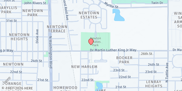Map showing Betty J. Johnson North Sarasota Library at 2801 Newtown Boulevard, Sarasota, FL