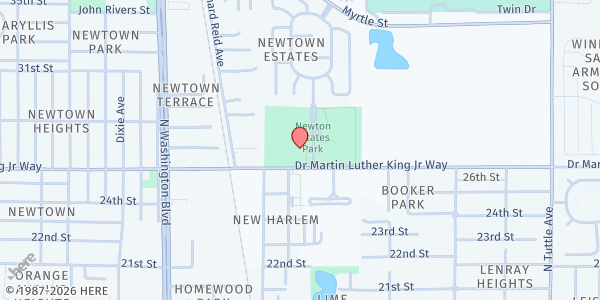 Map showing Betty J. Johnson North Sarasota Public Library at 2801 Newtown Boulevard, Sarasota, FL