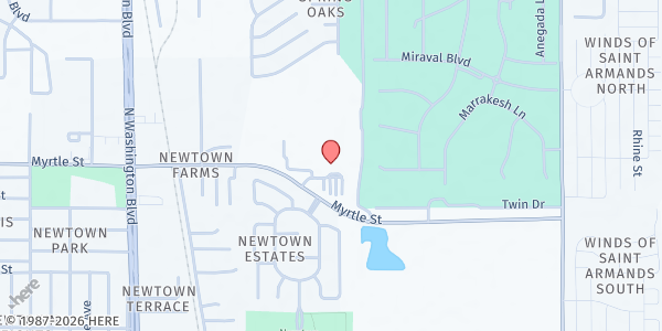 Map showing Booker Middle School at 2250 Myrtle Street, Sarasota, FL