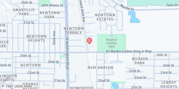 Map showing Calvary Church of God at 2826 Leonard Reid Ave, Sarasota, FL