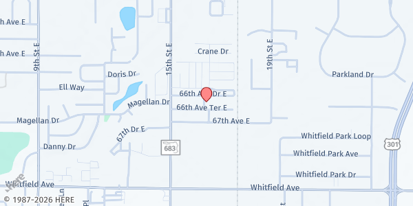 Map showing Centro Restauracion Pacto Eterno at 1621 66th Ave. Terrace E., Sarasota, FL